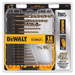 DEWALT Cobalt Alloy Steel Drill Bit Set with Pilot Point 14-Piece (DWA1240)