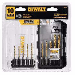 DEWALT Titanium Nitride Coated Drill Bit Set  10-Piece Impact Ready (DD5160)