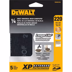 DEWALT DWAM4326 220 Grit Mesh Sheet (5 Sheets)  1/4""""
