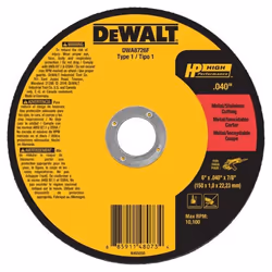 DEWALT DWA8726F T1 HP Fast Cut-Off Wheel 6"""" x 0.040"""" x 7/8""""