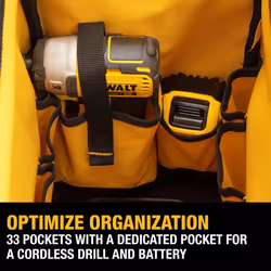 DEWALT Tool Bag  Water Resistant  Hard Bottom  20-inch  Professional Tool Tote with Organization (DWST560104)