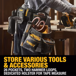 DEWALT Tool Belt  Durable  26 Pocket Professional Belt (DWST540601)