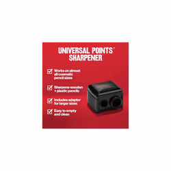 Universal Points Sharpener for All Wooden & Plastic Pencil Sizes, Dual Pencil Sharpener for Lip Liner, Eyebrow, and Eyeliner Pencils
