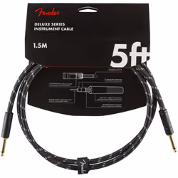 Fender Deluxe Series Instrument cable  StraightStraight  Black Tweed  5ft