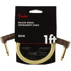 Fender Deluxe Series Instrument cable  AngleAngle  Tweed  1ft