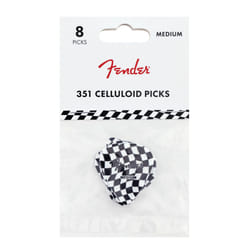 Fender Celluloid Guitar Picks  Guitar Accessories  351 Shape  Checkerboard  Medium  8-pack