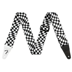 Fender Polyester Guitar Strap  Guitar Accessories  Leather Ends  Wavy Checkerboard Design