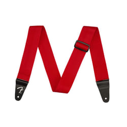 Fender polypropylene Guitar Strap  Guitar Accessories  Leather Ends  Red