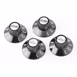 Fender 72 Telecaster Custom Knobs - Black  Set of 4