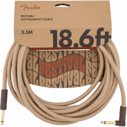 Fender Festival Hemp Instrument Cable Straight/Angle Natural 18.6ft