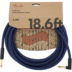 Fender Festival Hemp Instrument Cable  Straight/Angle  Blue Dream  18.6ft