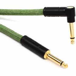 Fender 0990918062 Festival Hemp Straight to Right Angle Instrument Cable - 18.6 foot Green