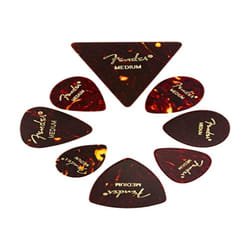 Fender Classic Celluloid Guitar Picks Shape Medley  Tortoise Shell  Medium  8-Pack