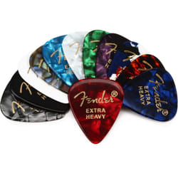 Fender Classic Celluloid Guitar Picks 351 Shape  Color Medley  Extra Heavy  12-Pack