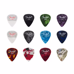 Fender Celluloid Guitar Picks 351 Dotted Shape Medium 12-Pack