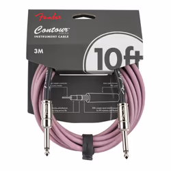 Fender Contour Instrument Cable  Guitar Cable  Guitar Accessories  Straight/Straight  Burgundy Mist  10 ft