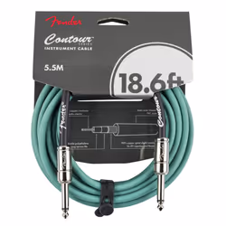 Fender Contour Instrument Cable Guitar Cable Guitar Accessories Straight/Straight Sherwood Green 18.6 ft