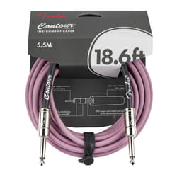Fender Contour Instrument Cable  Guitar Cable  Guitar Accessories  Straight/Straight  Burgundy Mist  18.6 ft