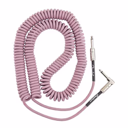 Fender Contour Coiled Instrument Cable  Guitar Accessories  Straight/Angle  Burgundy Mist  30 ft