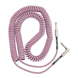 Fender Contour Coiled Instrument Cable  Guitar Accessories  Straight/Angle  Burgundy Mist  30 ft