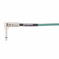 Fender Contour Coiled Instrument Cable  Guitar Accessories  Straight/Angle  Sherwood Green  30 ft