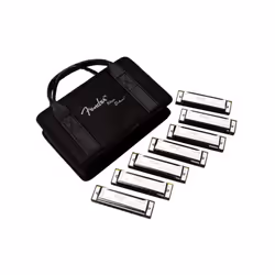 Fender Blues Deluxe Harmonica Pack of 7 with case (Keys C G A D F
