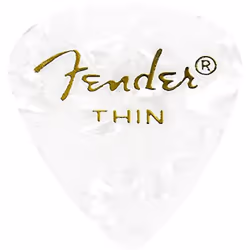Fender Premium Celluloid Guitar Picks 351 Shape White Moto Thin 144-Pack
