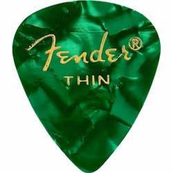 Fender Premium Celluloid Guitar Picks 351 Shape Green Moto Thin 144-Pack