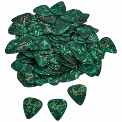 Fender Premium Celluloid Guitar Picks 351 Shape  Green Moto  Medium  144-Pack