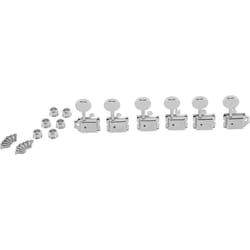 FenderÂ® American Vintage Tuning Machines - Staggered - Tuner Mechanism for Electric Guitar - 15:1-6-Left - Colour: Chrome