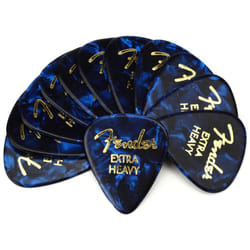 Fender Premium Celluloid Guitar Picks 351 Shape  Blue Moto  Extra Heavy  12-Pack