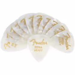 Fender Premium Celluloid Guitar Picks 351 Shape White Moto Extra Heavy 12-Pack