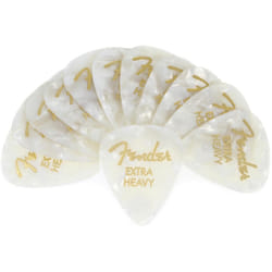 Fender Premium Celluloid Guitar Picks 351 Shape  White Moto  Extra Heavy  12-Pack