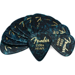 Fender Premium Celluloid Guitar Picks 351 Shape  Ocean Turquoise  Extra Heavy  12-Pack