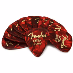 Fender Premium Celluloid Guitar Picks 351 Shape  Red Moto  Extra Heavy  12-Pack