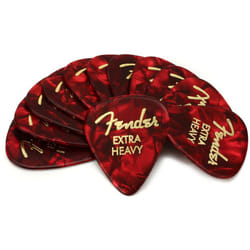 Fender Premium Celluloid Guitar Picks 351 Shape  Red Moto  Extra Heavy  12-Pack