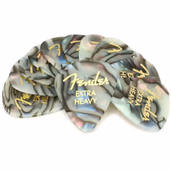 Fender Premium Celluloid Guitar Picks 351 Shape Abalone Extra Heavy 12-Pack