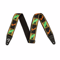 Fender Neon Monogrammed Guitar Strap 2in Green/Orange