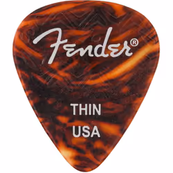 Fender Wavelength Guitar Picks 351 Shape Tortoise Shell Thin 6-Pack