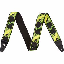 Fender Neon Monogrammed Guitar Strap  Guitar Accessories  2in  Green/Yellow
