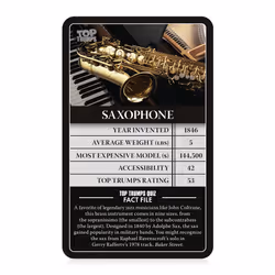 Top Trumps USA Musical Instruments Classics Card Game  Educational Car