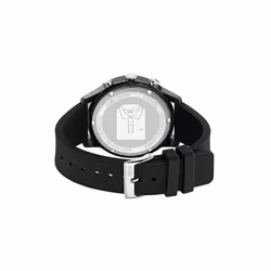 Lacoste 12.12 Men's Quartz Chronograph Black Tr90 Case Watch with Black Silicone Rubber Strap (Model: 2010972)