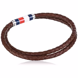 Tommy Hilfiger Men's Jewelry Leather Double Wrap Bracelet  Color: Brown (Model: 2790055)