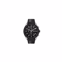 HUGO by Hugo Boss Black Men's Stainless Steel Quartz Watch with Silicone Strap, Black, 22 (Model: 1513716), black, Quartz Wat ...