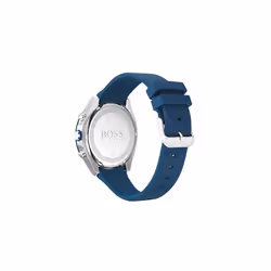 BOSS Velocity Men's Stainless Steel Quartz Watch with Silicone Strap, Blue, 22 (Model: 1513717)