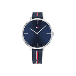 Tommy Hilfiger Women's Stainless Steel Quartz Watch with Silicone Strap  Blue  13 (Model: 1782154)
