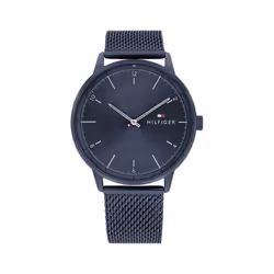 Tommy Hilfiger Men's Quartz Stainless Steel and Mesh Bracelet Casual Watch Color: Blue (Model: 1791841)