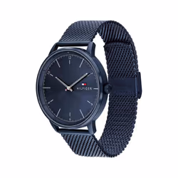 Tommy Hilfiger Men's Quartz Stainless Steel and Mesh Bracelet Casual Watch  Color: Blue (Model: 1791841)
