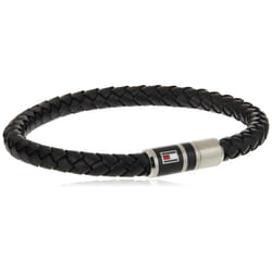 Tommy Hilfiger Men's Jewelry Braided Leather Bracelet  Color: Black (Model: 2790293)