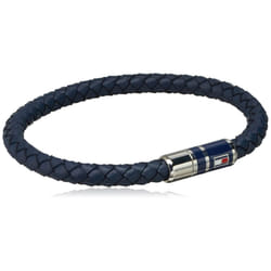 Tommy Hilfiger Men's Jewelry Braided Leather Bracelet  Color: Navy (Model: 2790294)